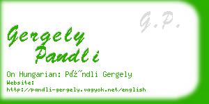 gergely pandli business card